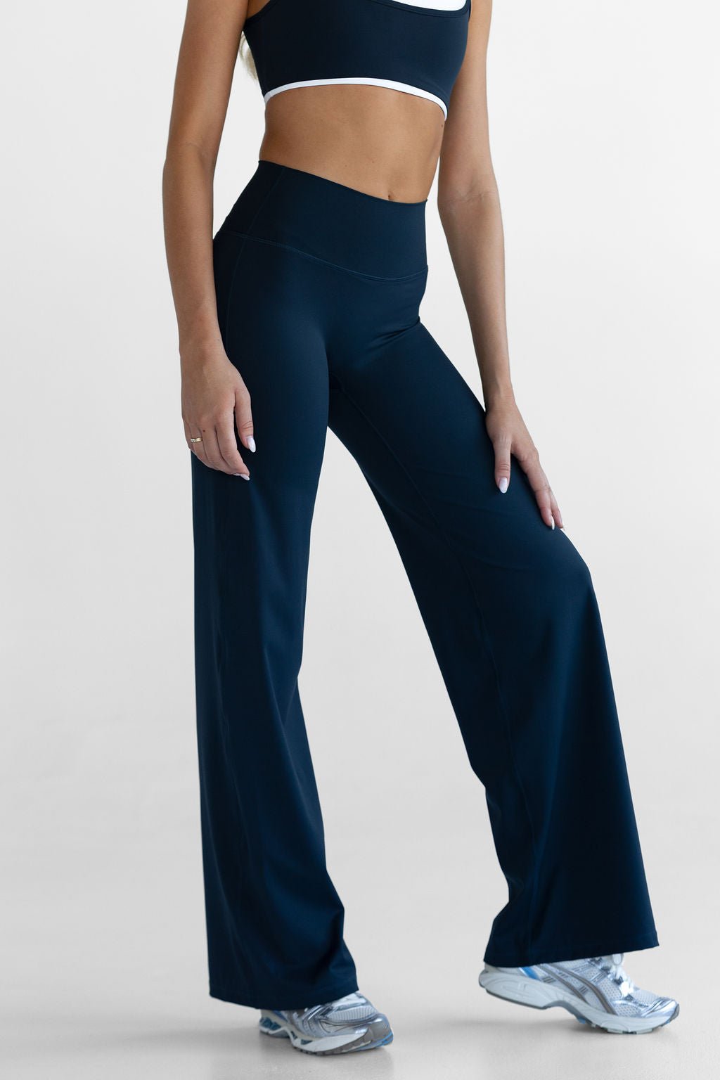 Sculpt Wide Leg Pants - Navy - LEELO ACTIVE