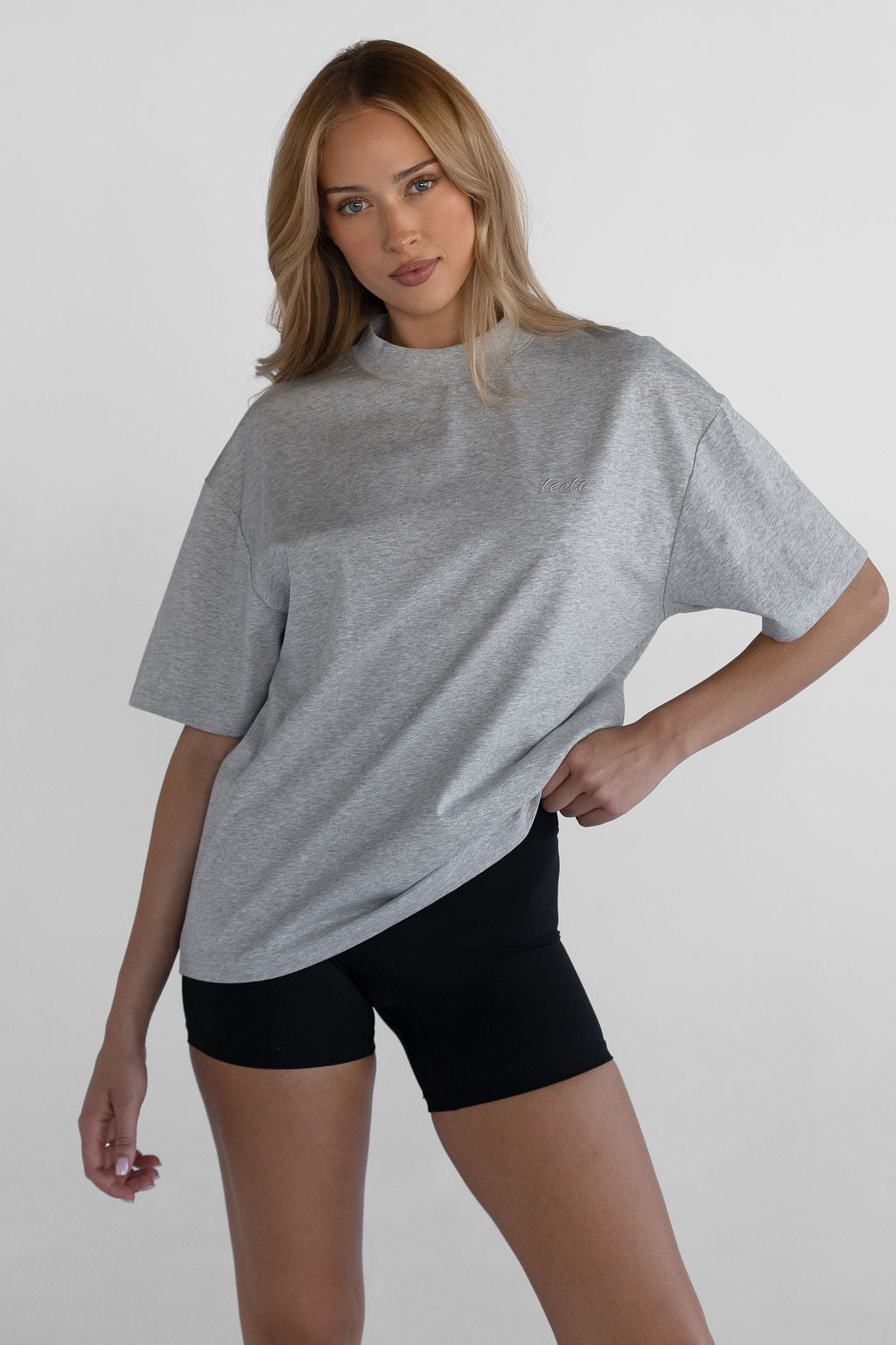 Signature Boyfriend Tee - Heather Grey - LEELO ACTIVE