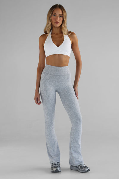 Signature Flare Leggings - Marl Grey, High Waisted, Squat Proof, 5