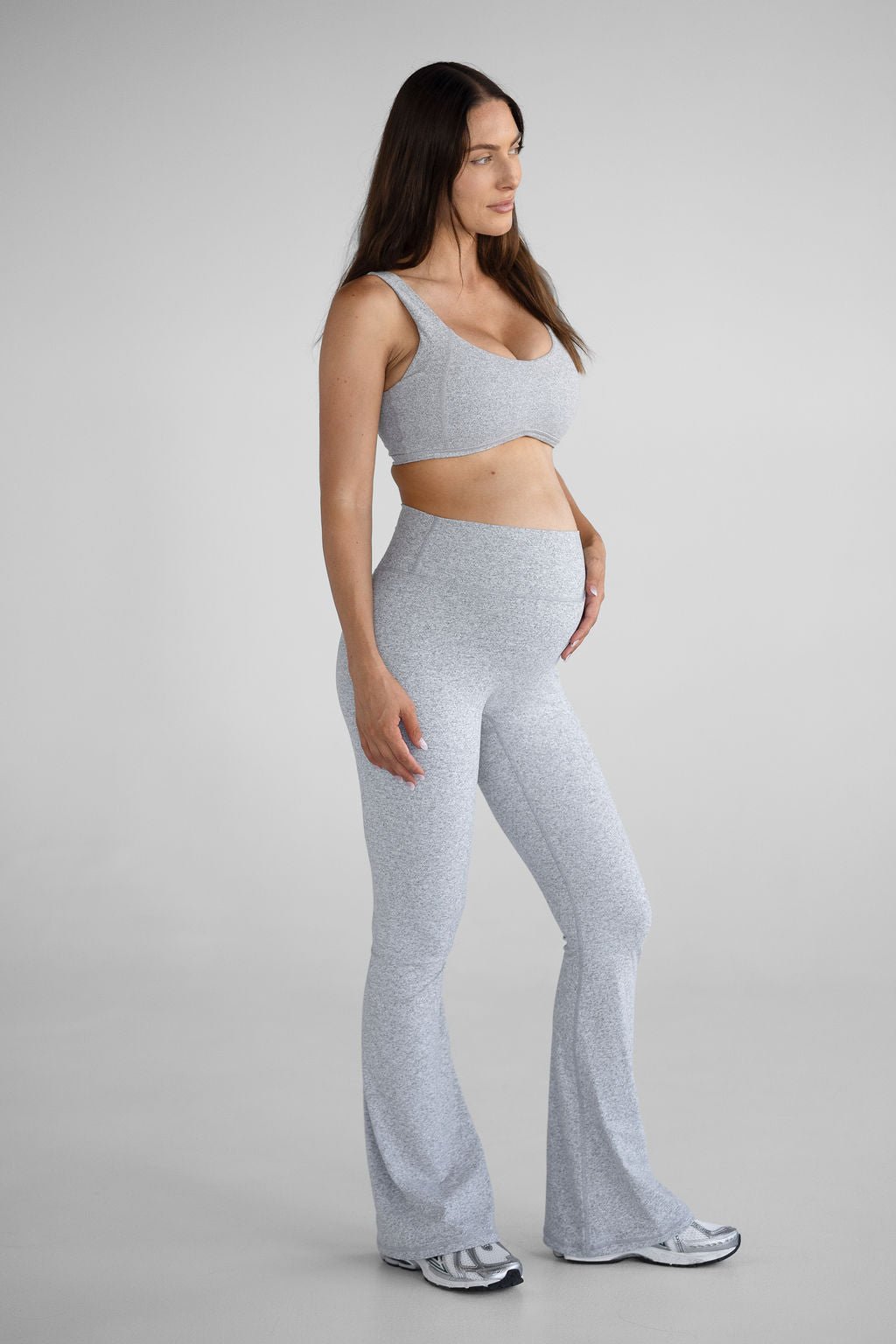 Signature Flare Leggings - Marl grey - LEELO ACTIVE
