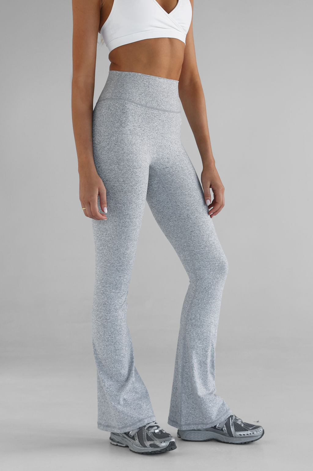 Signature Flare Leggings - Marl grey - LEELO ACTIVE