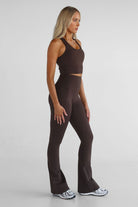 Signature Flare Leggings - Mocha - LEELO ACTIVE