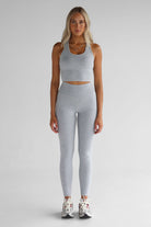 Signature Full Length Leggings - Marl grey - LEELO ACTIVE