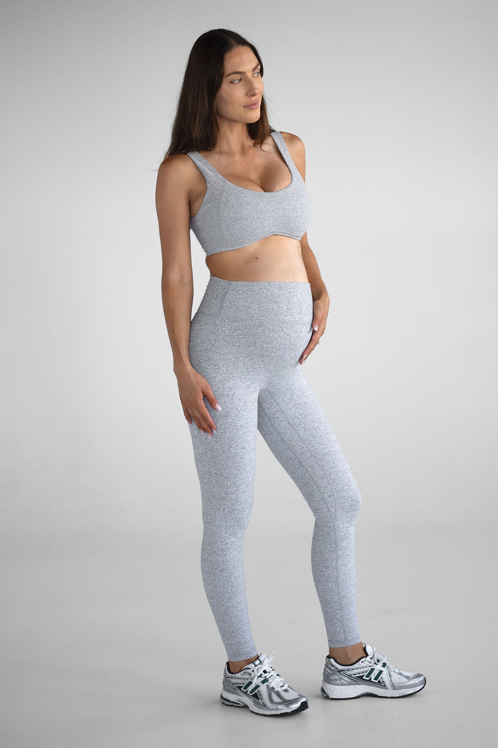 Signature Full Length Leggings - Marl grey - LEELO ACTIVE