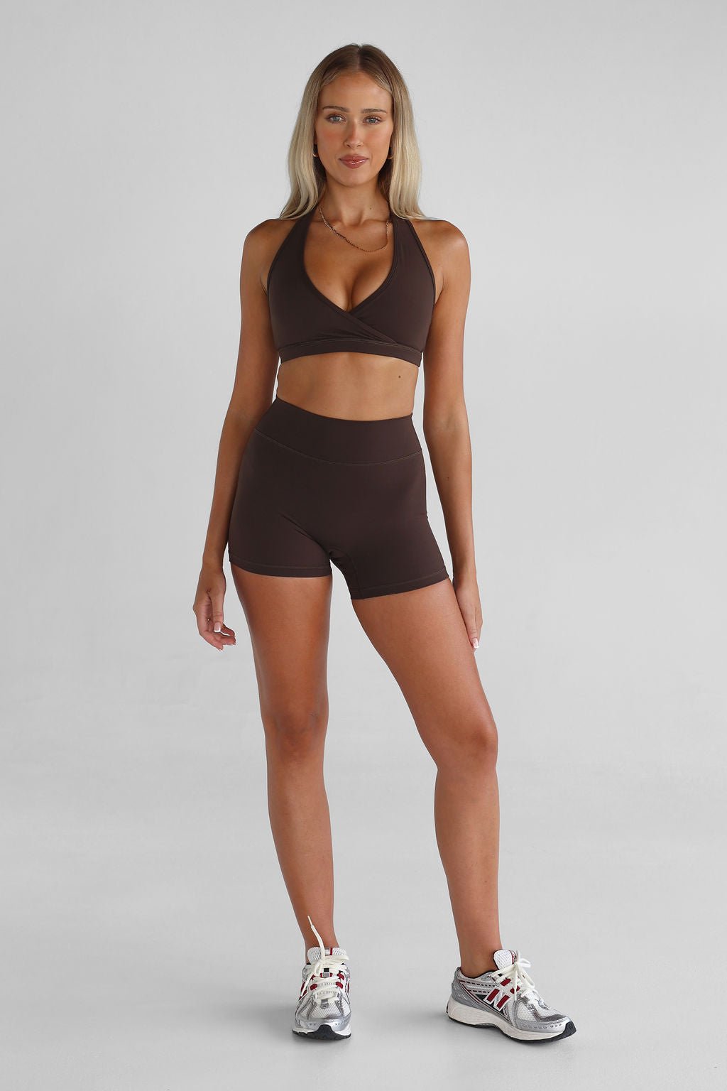 Signature Halter Neck Crop - Mocha - LEELO ACTIVE