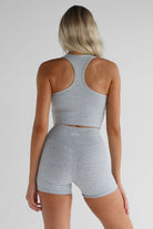 Signature Racer Back Crop - Marl Grey - LEELO ACTIVE