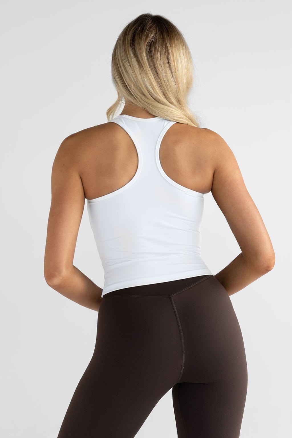 Signature Racer Back Tank - White - LEELO ACTIVE