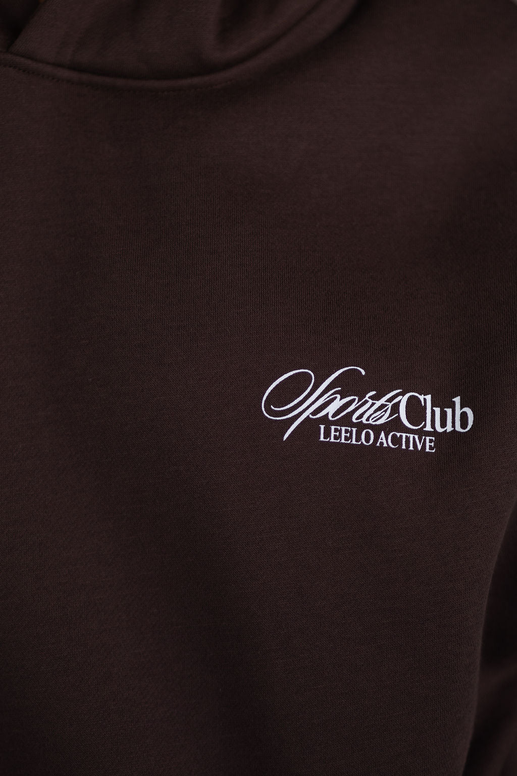 Sports Club Hoodie - Dark Chocolate (pre - order) - LEELO ACTIVE