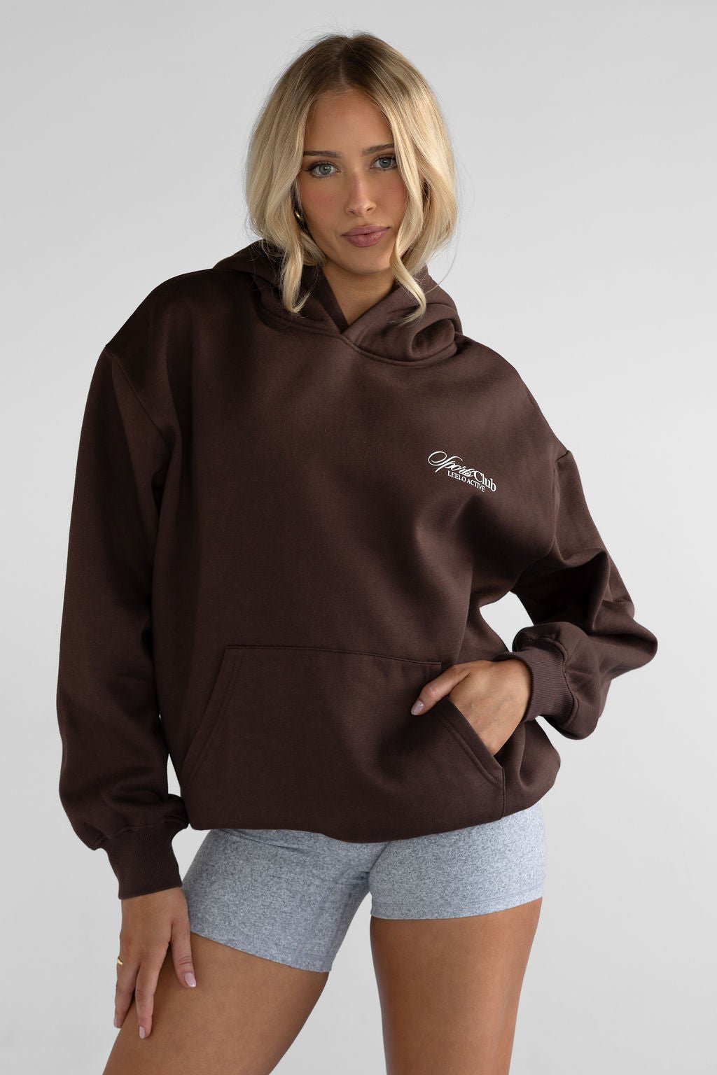 Sports Club Hoodie - Dark Chocolate (pre - order) - LEELO ACTIVE