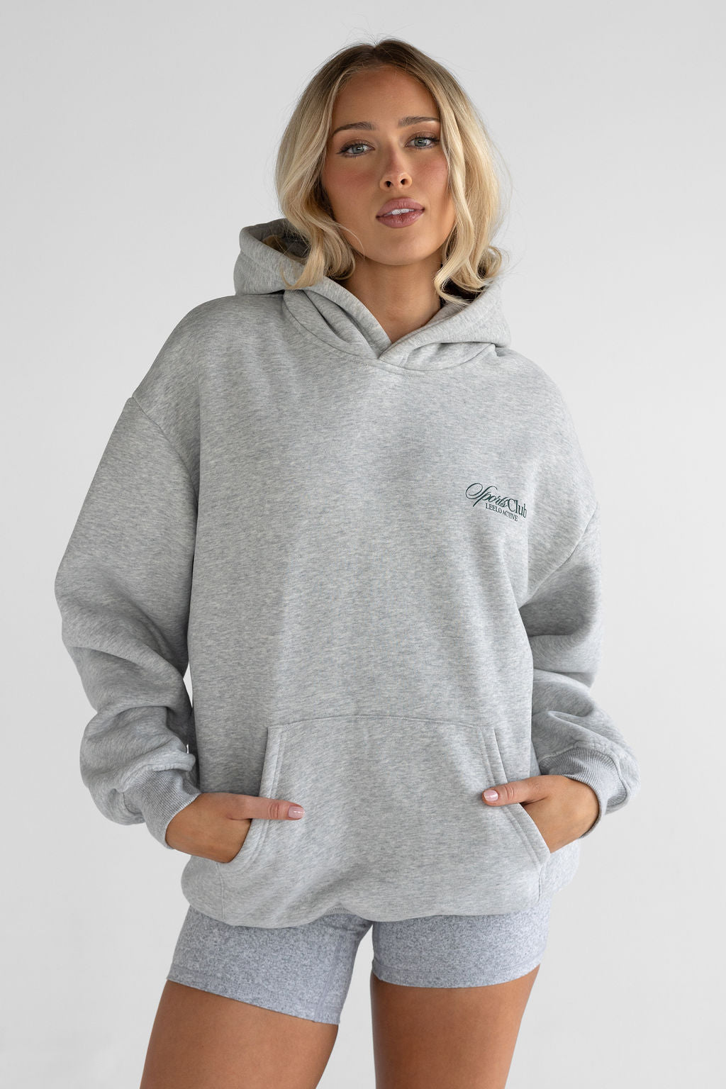Sports Club Hoodie - Heather Grey - LEELO ACTIVE
