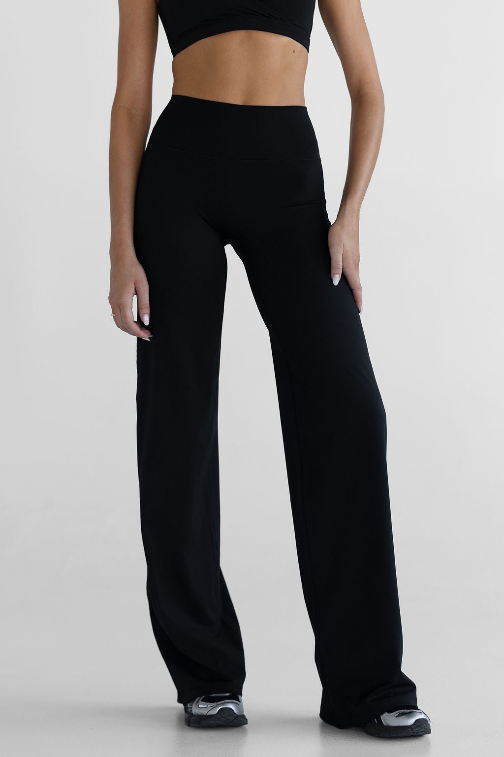 TALL Sculpt Wide Leg Pants - Black (PRE - ORDER) - LEELO ACTIVE