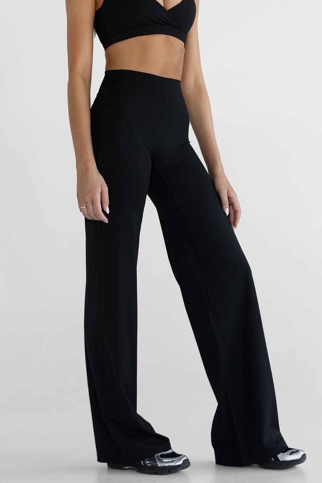 TALL Sculpt Wide Leg Pants - Black (PRE - ORDER) - LEELO ACTIVE
