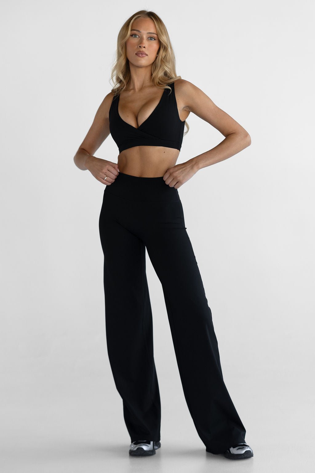 TALL Sculpt Wide Leg Pants - Black (PRE - ORDER) - LEELO ACTIVE