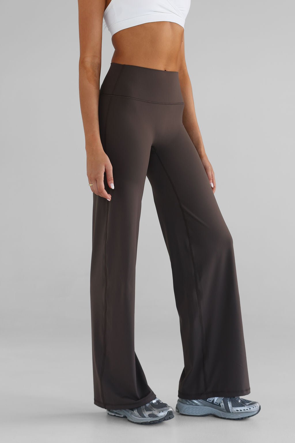 TALL Sculpt Wide Leg Pants - Dark Chocolate - LEELO ACTIVE
