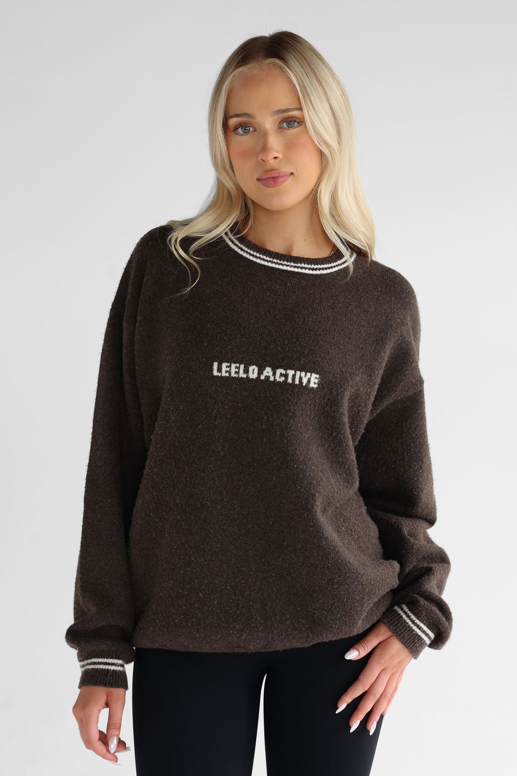 Teddy Knit Sweater - Dark Chocolate - LEELO ACTIVE