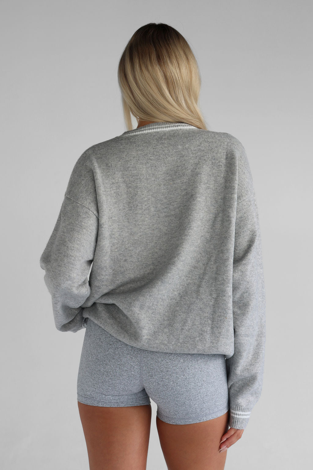 Teddy Knit Sweater - Heather grey - LEELO ACTIVE