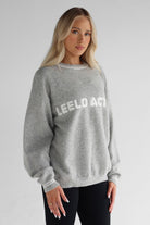 Teddy Knit Sweater - Heather grey - LEELO ACTIVE