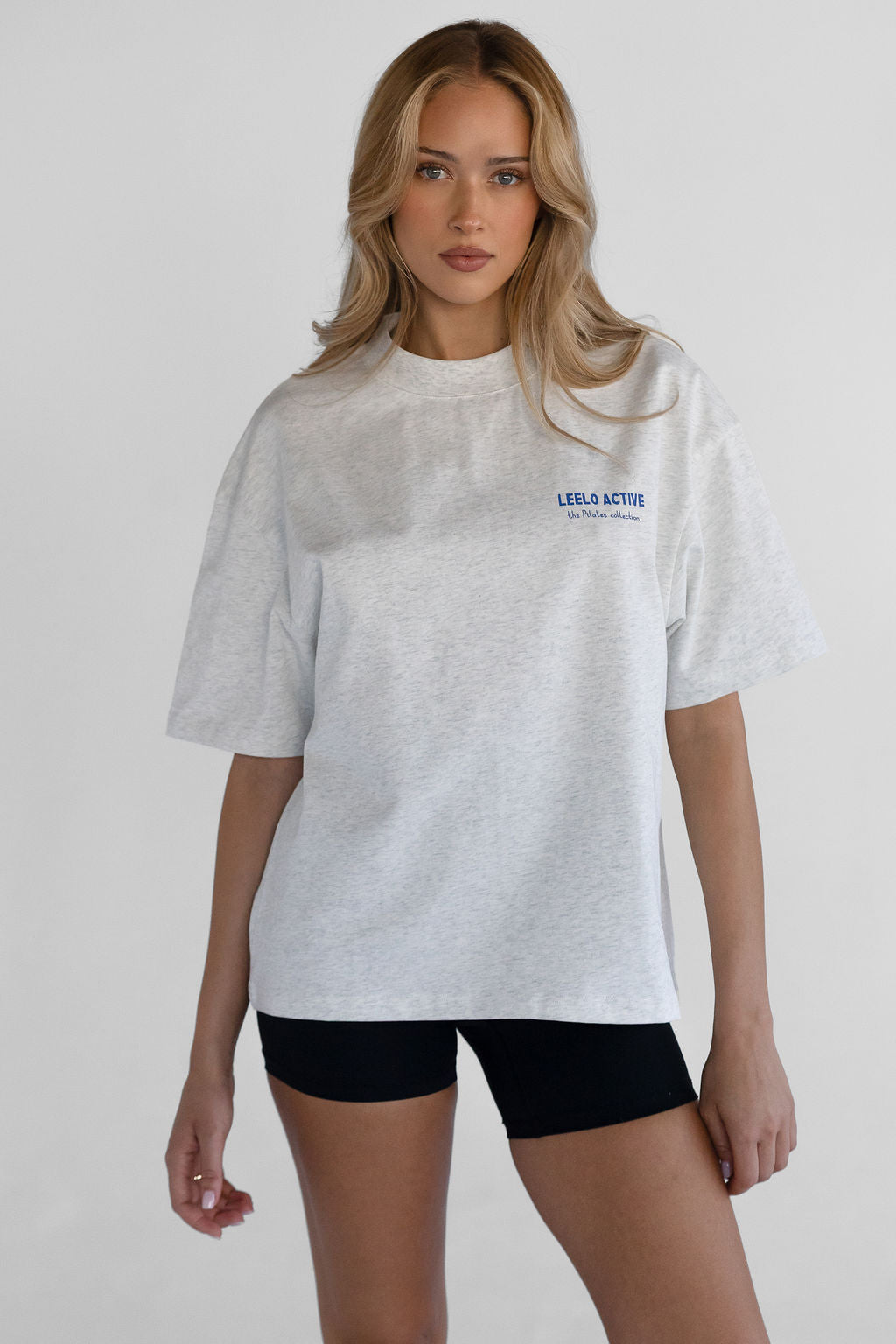 The Pilates Collection Boyfriend Tee - Oatmeal - LEELO ACTIVE