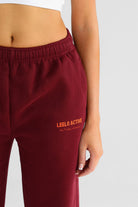 The Pilates Collection Cuffed Sweatpants - Cherry Cola - LEELO ACTIVE