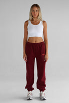 The Pilates Collection Cuffed Sweatpants - Cherry Cola - LEELO ACTIVE