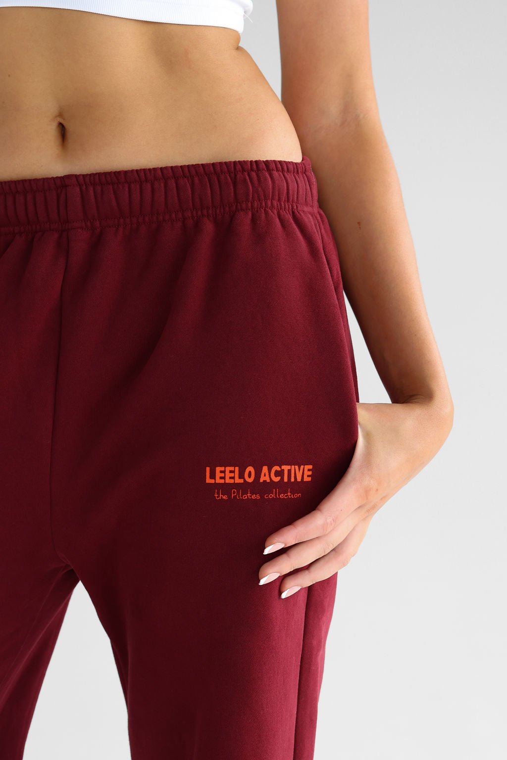 The Pilates Collection Relaxed Fit Sweatpants - Cherry Cola - LEELO ACTIVE