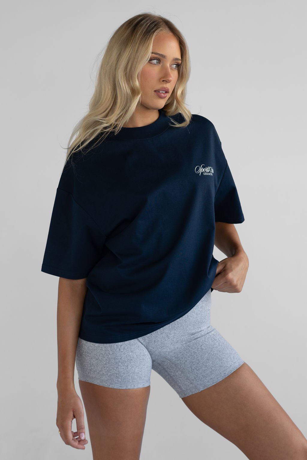 The Sports Club Boyfriend Tee - Navy - LEELO ACTIVE