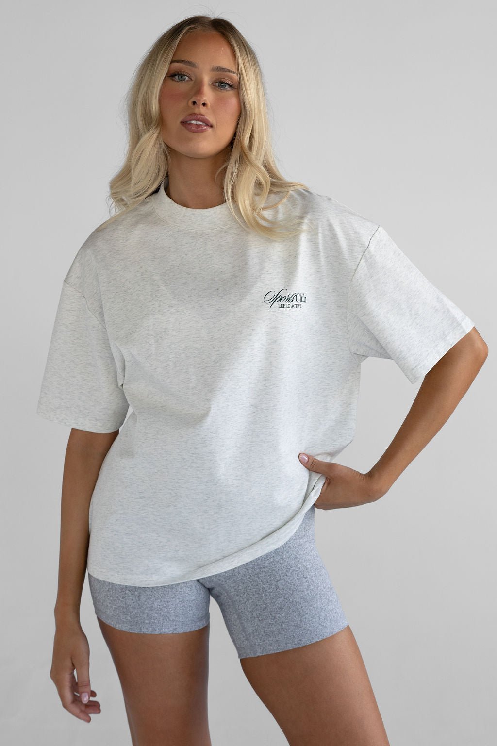 The Sports Club Boyfriend Tee - Oatmeal - LEELO ACTIVE
