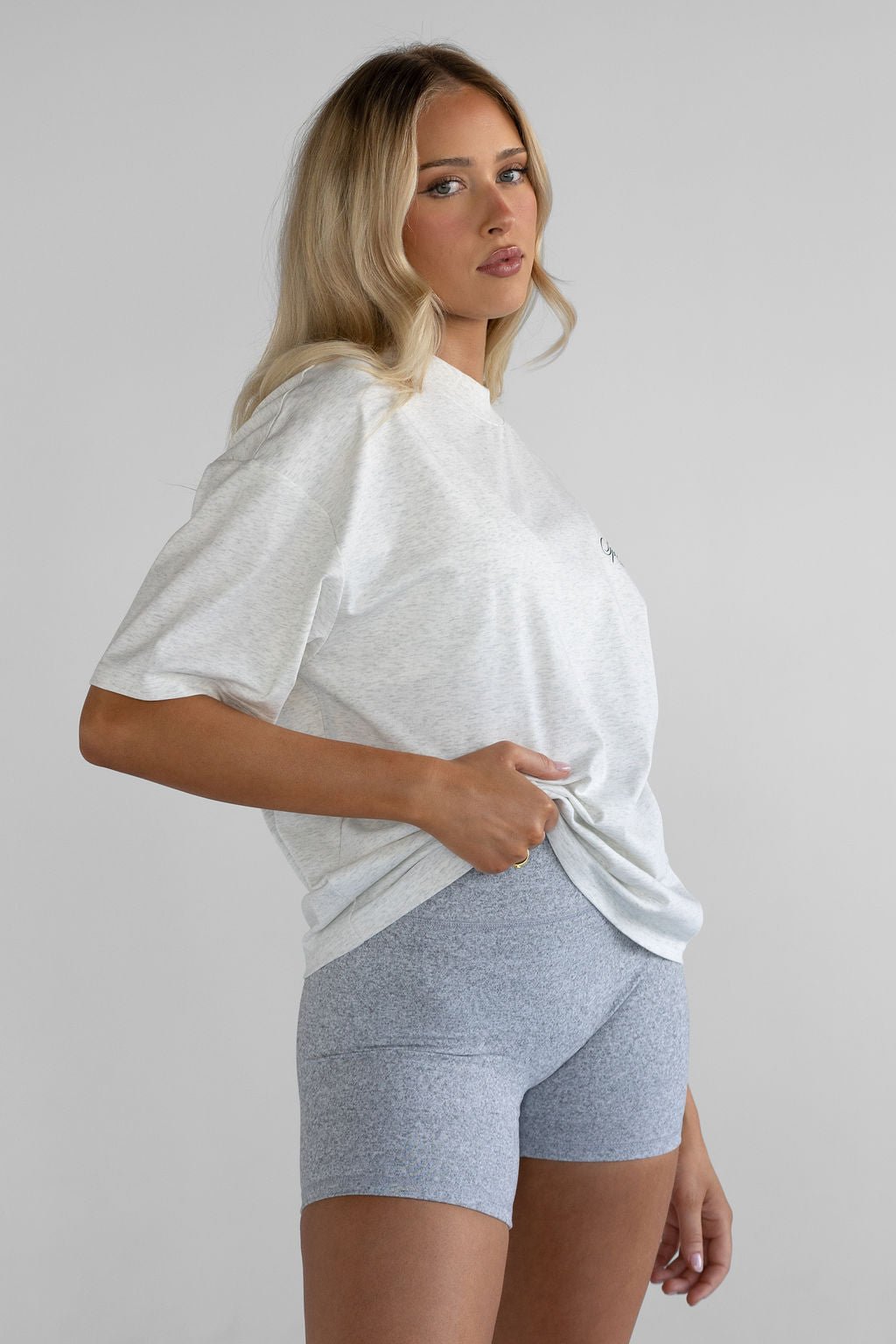 The Sports Club Boyfriend Tee - Oatmeal - LEELO ACTIVE