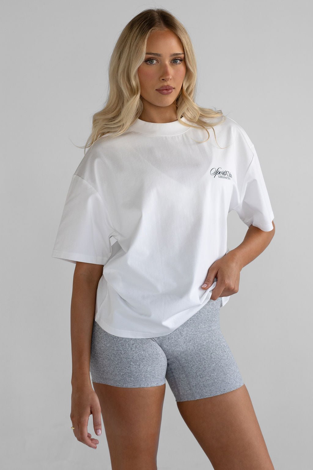 The Sports Club Boyfriend Tee - White - LEELO ACTIVE