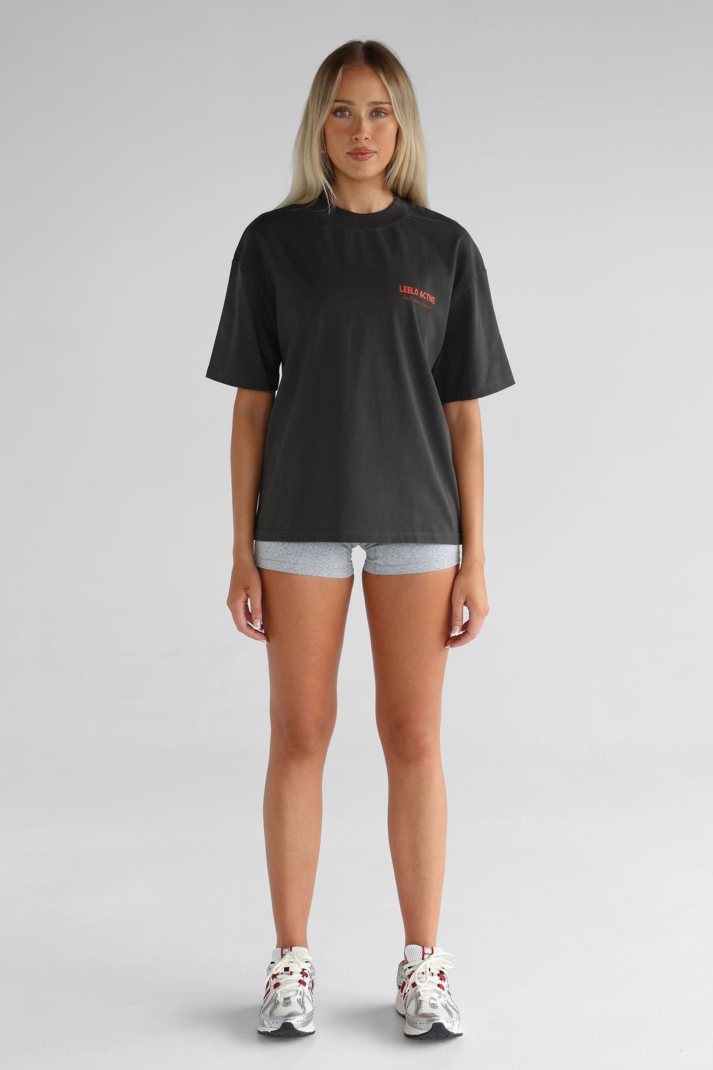 V2 Pilates Collection Boyfriend Tee - Ash - LEELO ACTIVE