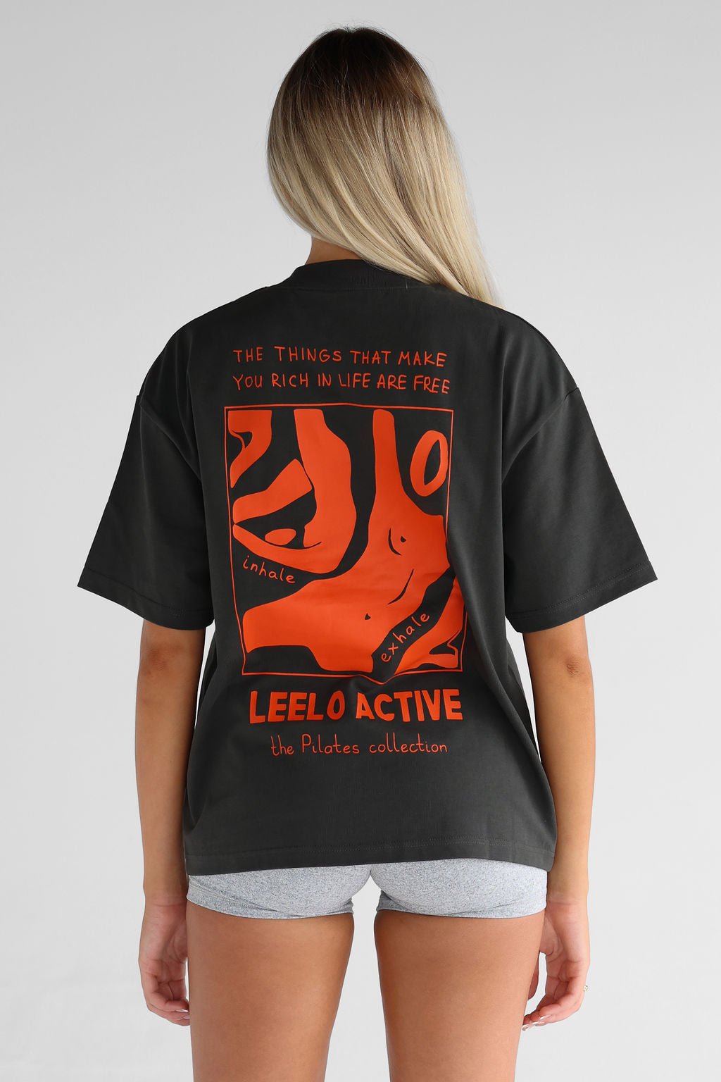 V2 Pilates Collection Boyfriend Tee - Ash - LEELO ACTIVE