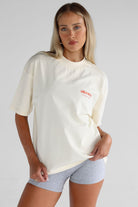 V2 Pilates Collection Boyfriend Tee - Cream - LEELO ACTIVE