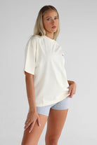 V2 Pilates Collection Boyfriend Tee - Cream - LEELO ACTIVE