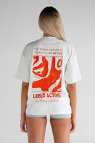 V2 Pilates Collection Boyfriend Tee - Oatmeal - LEELO ACTIVE