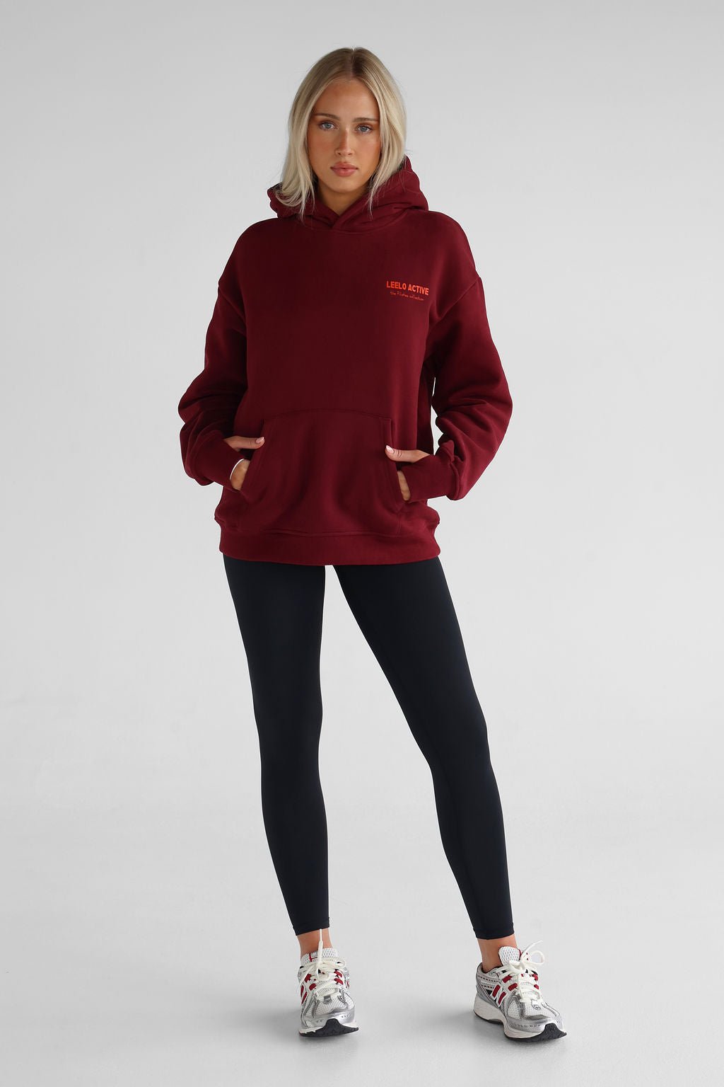 V2 The Pilates Collection Hoodie - Cherry Cola - LEELO ACTIVE