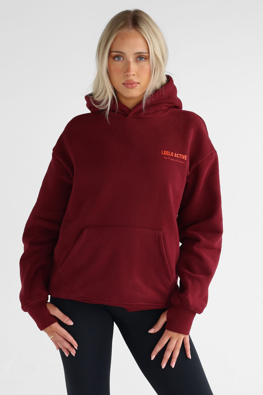 V2 The Pilates Collection Hoodie - Cherry Cola - LEELO ACTIVE