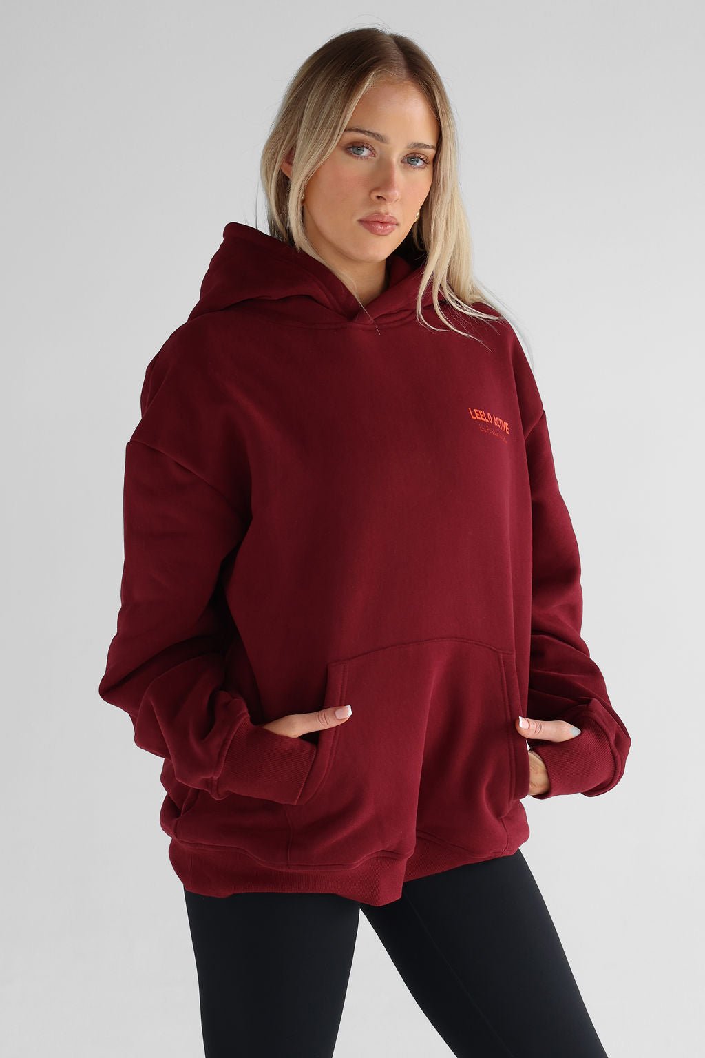 V2 The Pilates Collection Hoodie - Cherry Cola - LEELO ACTIVE