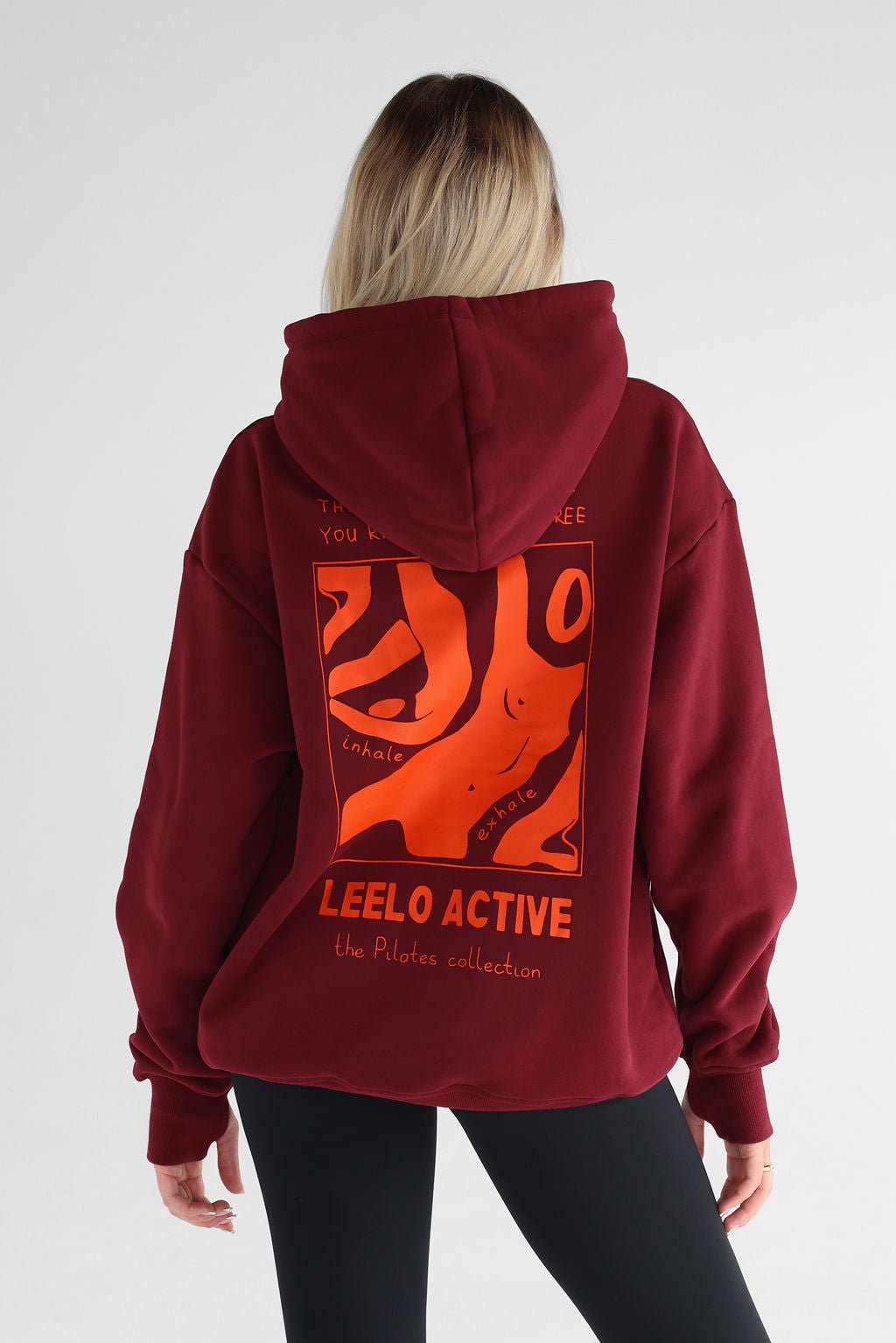 V2 The Pilates Collection Hoodie - Cherry Cola - LEELO ACTIVE