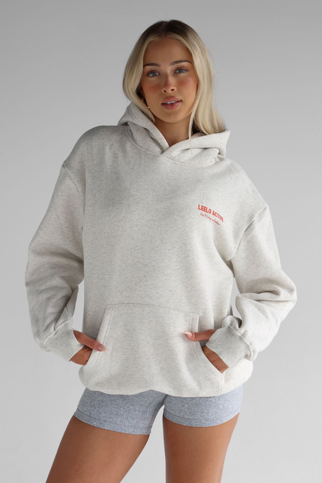 V2 The Pilates Collection Hoodie - Oatmeal - LEELO ACTIVE