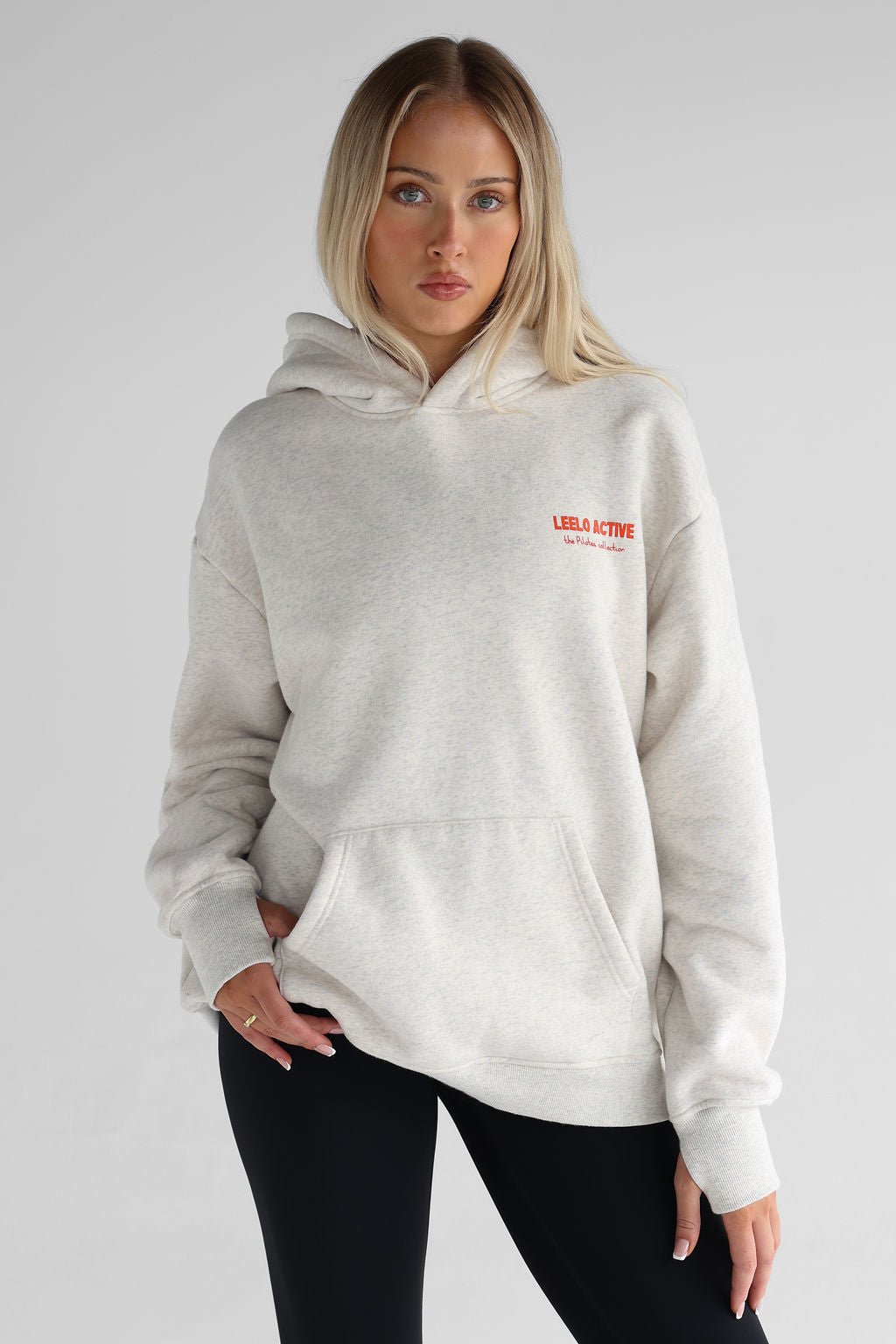 V2 The Pilates Collection Hoodie - Oatmeal - LEELO ACTIVE