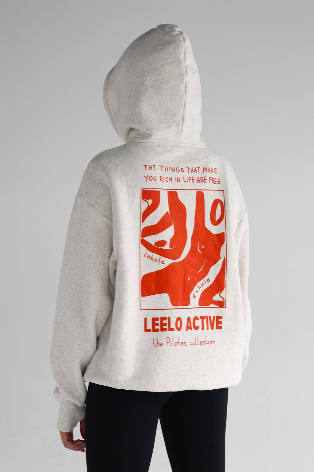 V2 The Pilates Collection Hoodie - Oatmeal - LEELO ACTIVE
