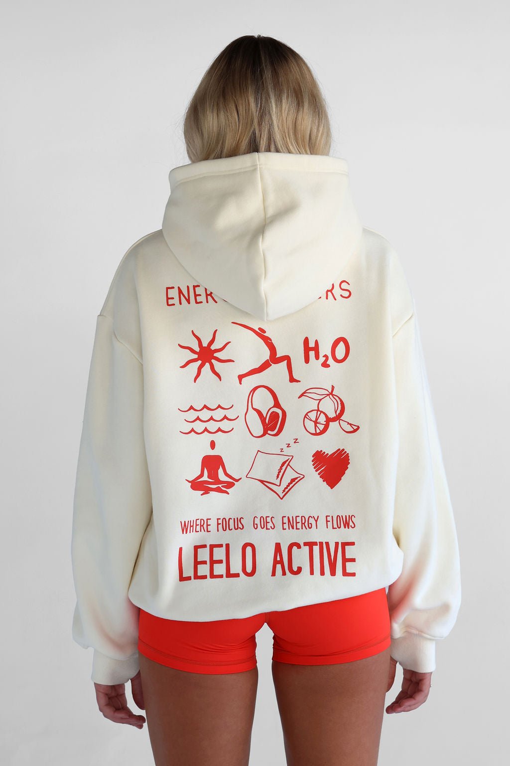 V3 Pilates Collection Boyfriend Hoodie - Cream - LEELO ACTIVE