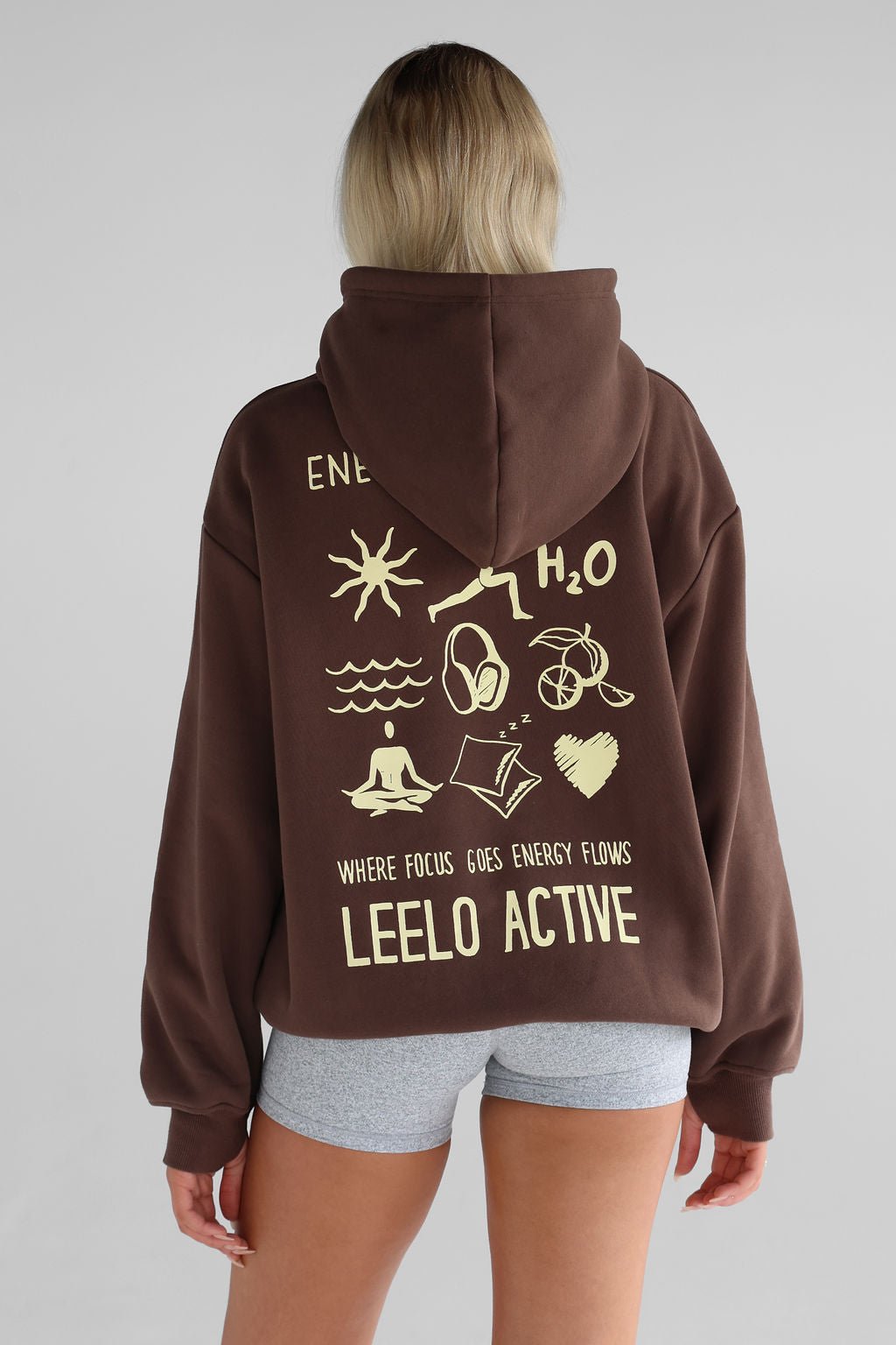 V3 Pilates Collection Boyfriend Hoodie - Dark Chocolate - LEELO ACTIVE