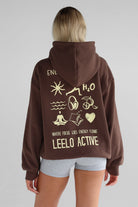 V3 Pilates Collection Boyfriend Hoodie - Dark Chocolate - LEELO ACTIVE