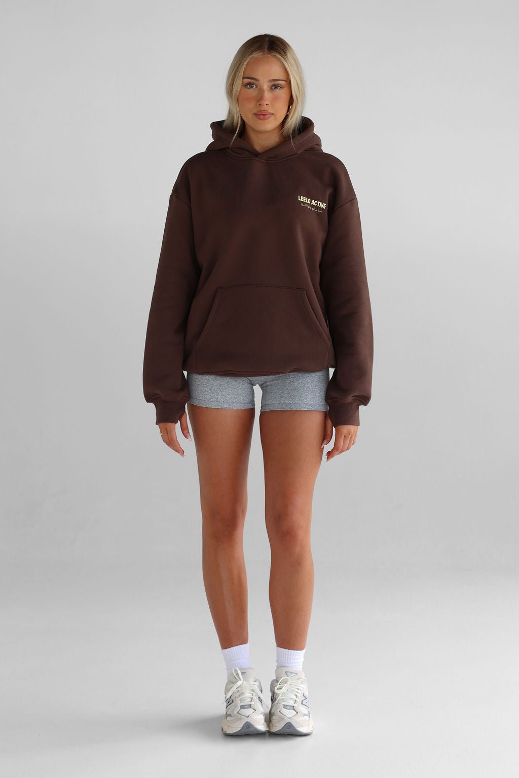 V3 Pilates Collection Boyfriend Hoodie - Dark Chocolate - LEELO ACTIVE