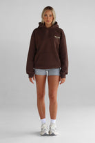 V3 Pilates Collection Boyfriend Hoodie - Dark Chocolate - LEELO ACTIVE