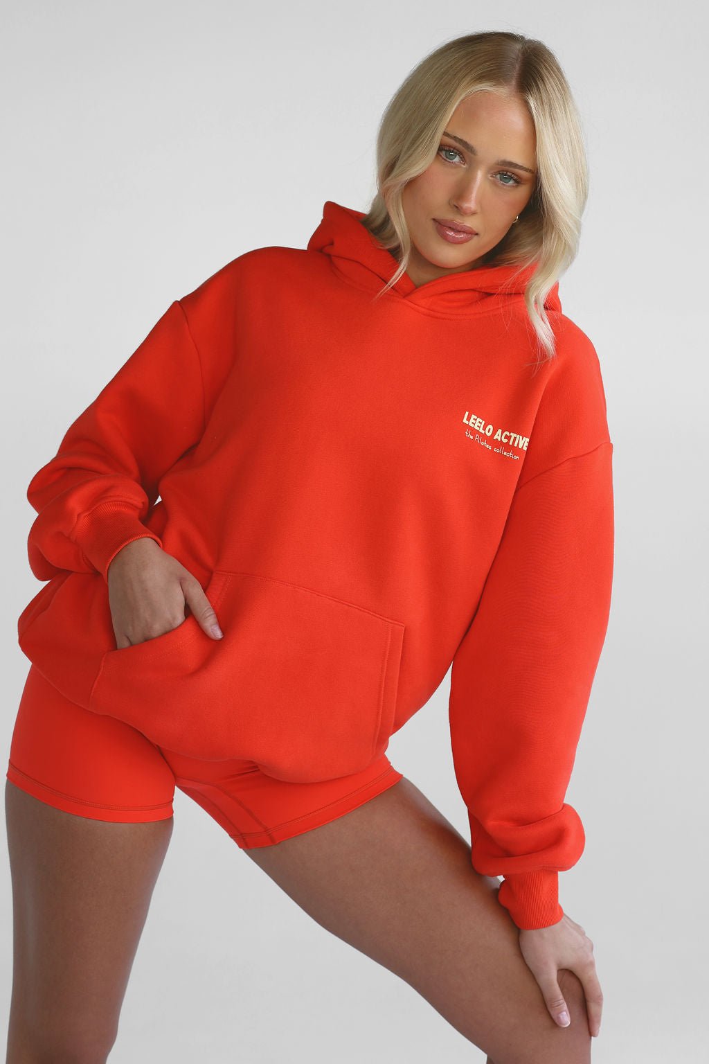 V3 Pilates Collection Boyfriend Hoodie - Tangelo - LEELO ACTIVE