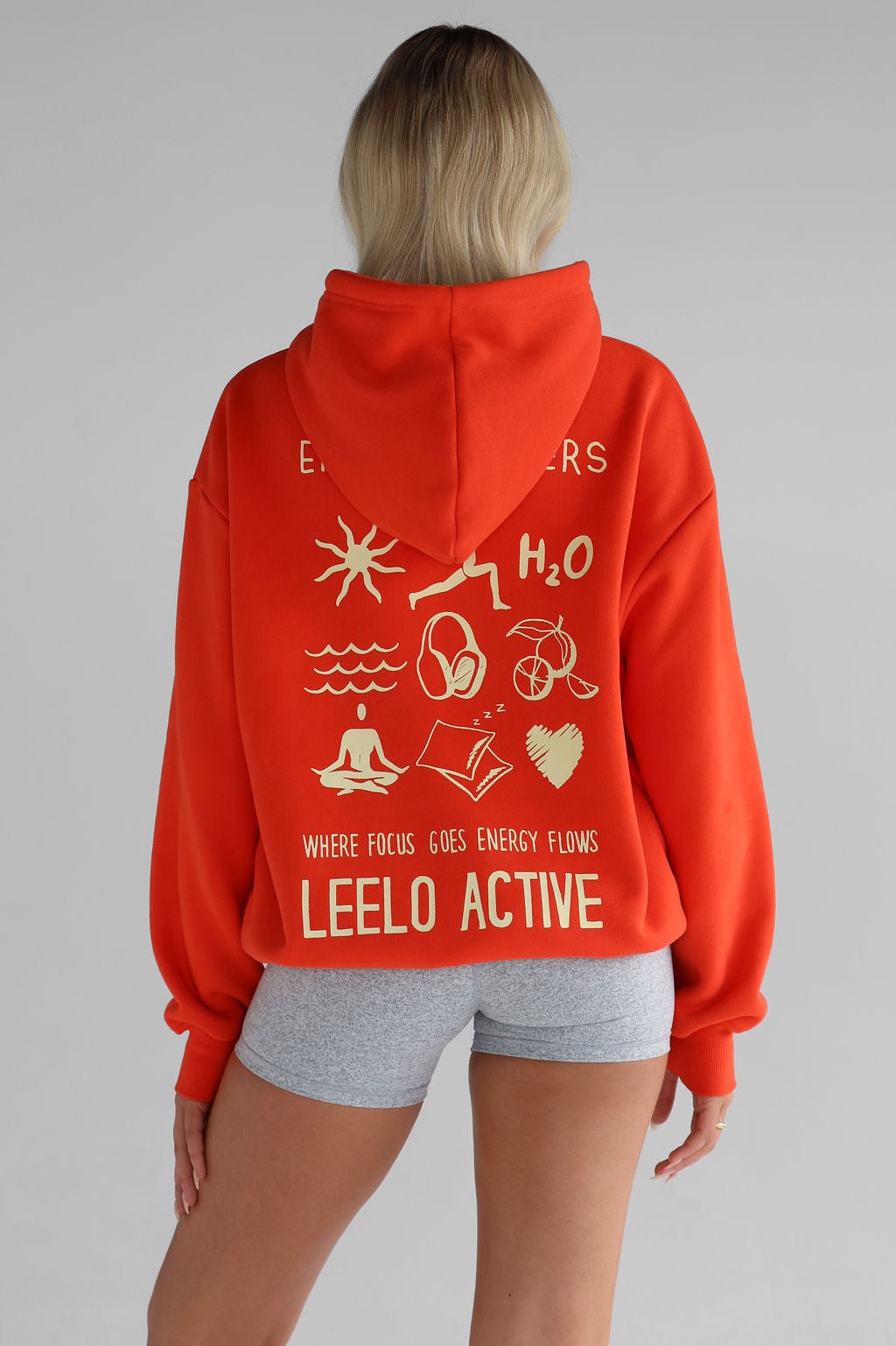 V3 Pilates Collection Boyfriend Hoodie - Tangelo - LEELO ACTIVE