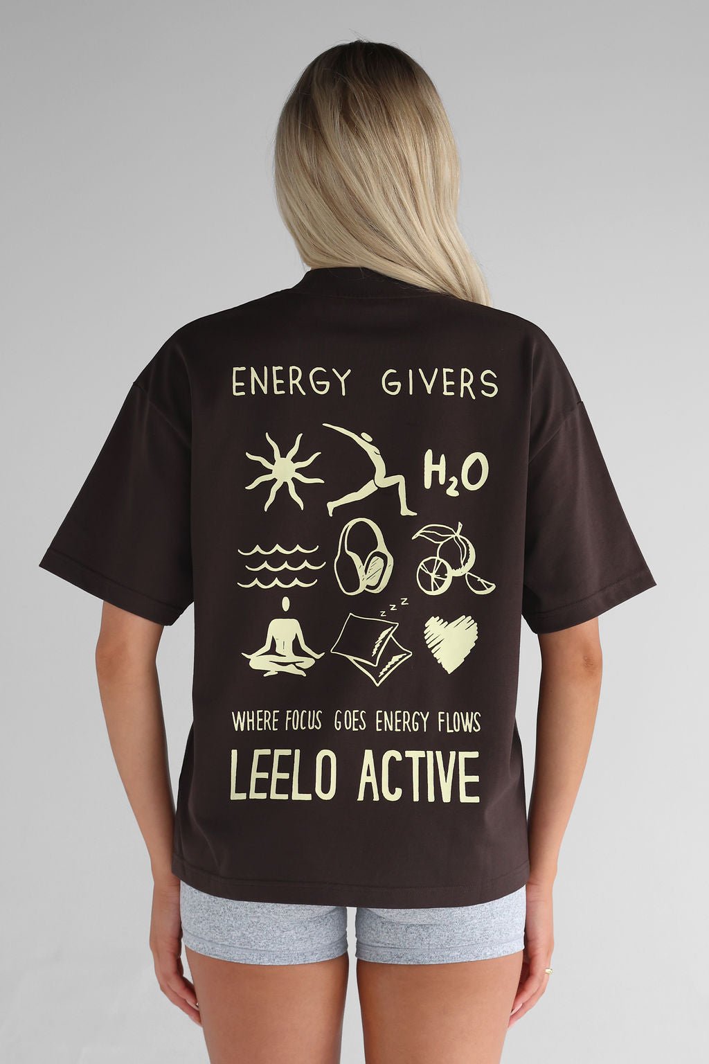 V3 Pilates Collection Boyfriend Tee - Dark Chocolate - LEELO ACTIVE