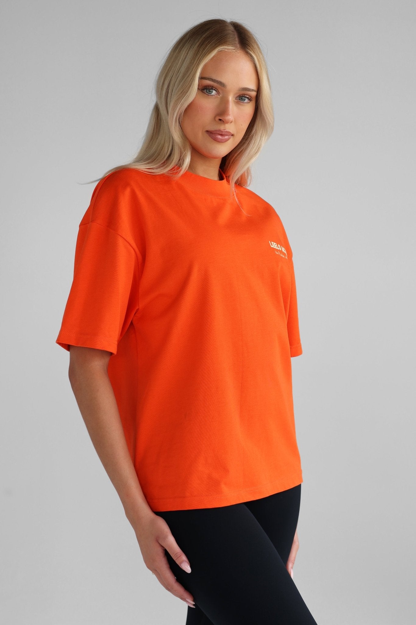 V3 Pilates Collection Boyfriend Tee - Orange - LEELO ACTIVE